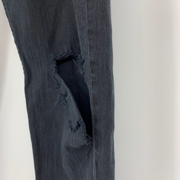 Mens Levi's Black Tall Destroy Jeans Stretch Size 32 x 34 0433 - Picture 4 of 11